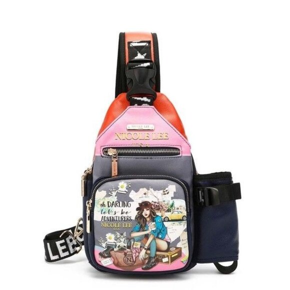 NICOLE LEE SLING BACKPACK WITH BOTTLE HOLDER